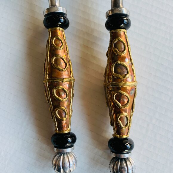 Serving Pieces for Food Salad Highly Decorative Bass Handles 12" - Picture 2 of 9